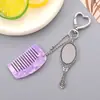 Pente Mini Quadrado de Acetato da Moda Pingente de Bolsa de Carro Chaveiro de Celular Alça Personalizada Pingente de Espelho de Maquiagem