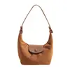Bolsa de Mão Leopard Print Fashionável Retro Chic Coreana Bolsa Dumpling Feminina Início do Outono Textura Versátil para o Dia a Dia Ombro Único Transversal