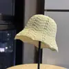 Nuevo Estilo Sombrero de Pescador de Punto Hueco Transpirable Sombrero de Verano para Mujer 2026 Sombrero de Protección Solar Que Hace que la Cara Parezca Más Pequeña Sombrero de Sol Casual