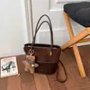 2026 Nuevo Bolso Cruzado de Hombro Único de Moda Bolso de Mano de Nicho Bolso Cubo Escarchado de Gran Capacidad Bolso Cesta de Picnic