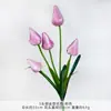 Brote de Tulipán Simulado de 5 Cabezas Ramo de Flores Artificiales Producto Terminado Flores de Seda Artificiales Arreglo de Piso para Bodas Flores de Plástico Decoración de Boda
