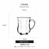 Taza de Cerveza de Vidrio Transparente Lizun con Rayas Rectas y Patrón de Calabaza Taza de Cerveza de Barril Taza de Leche con Asa Taza de Té Taza de Agua