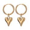Pendientes de Acero Inoxidable Tohm con Forma de Corazón, Simples y Versátiles, Pequeños y Frescos, No se Desvanecen, Hipoalergénicos, Venta al por Mayor