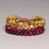 Amazon Nuevo Pulsera de Mujer Tejida a Mano con Cuentas de Piedra Natural de 6 mm Doble Capa Estilo OL para el Trabajo Regalo de Cumpleaños