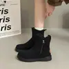 Botas de Neve Grossas com Veludo Femininas 2026 Novo Estilo Botas Martin de Inverno Femininas Quentes Proteção contra Frio Nordeste Botas Curtas de Algodão Grandes Femininas