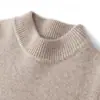 Suéter infantil de cashmere com gola alta meia, espessado para o calor do outono e inverno, suéter de cashmere para bebês, meninos e meninas, camada base para crianças maiores