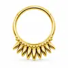 Anillo nasal cerrado sin costuras de aleación de titanio G23 con incrustaciones de circonita Zhenping, aro para tabique nasal y hueso de la oreja, joyería nasal finamente tallada F136