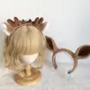 [Menina Cervo] Faixa de Cabelo com Chifres de Cervo Fofos Faixa de Cabelo com Orelhas de Cervo de Pelúcia Lolita Joker