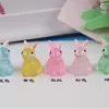 Conejo Luminoso de Siete Colores Tridimensional Accesorios DIY Decoraciones para Fundas de Teléfono Adornos de Resina Venta al por Mayor Conejo Brillante