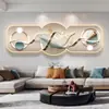 Pintura Decorativa para Sala de Estar Pluma con Luz Moderna Simple Pintura Colgante de Pared para Fondo de Sofá Tablero Horizontal Mural de Cabecera de Dormitorio
