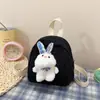 Conejito Estilo Coreano Bolso Simple de Jardín de Infancia Nuevo Lindo Mochila de Lona de Felpa Dibujos Animados Mochila Escolar para Niños