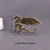Estatuetas de Dragão de Latão Puro: Dragão Verde, Dragão de Água, Dragão de Fogo, Artesanato de Dragão Voador, Artigos de Cobre, Decoração de Mesa para Casa, Ornamentos de Animal de Chá