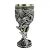 Cálice em Forma de Espada com Padrão de Dragão, Taça de Vinho Tinto Retro Colorida Estilo Fantasia, Copo de Metal Artesanal, Durável e Transparente