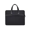 Bolso de mano para hombre, maletín de negocios de gran capacidad, para documentos y ordenador, de lona, negro, de alta gama, con logotipo personalizado