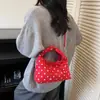 Bolsa de Ombro Casual com Laço Feminina 2025 Nova Moda Bolsa Carteiro de Bolinhas Transversal Bolsa de Trabalho de Aparência Sofisticada