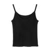 Baishiwang chaleco de tirantes de color sólido con almohadilla en el pecho Otoño Nuevo estilo coreano ropa exterior top sin mangas para mujer