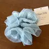 Scrunchie Plissado Franzido de Organza Francês Elástico Suave de Alta Qualidade para Coque Acessório de Cabelo para Rabo de Cavalo Corda de Cabelo