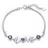 Pulsera Zhen Rong de amor romántico plateada en plata 925 para mujer, pulsera de doble diamante con forma de corazón de amor, explosiones de Taobao, fabricantes mayoristas
