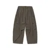 Rumei Outono e Primavera Roupas Estilo Japonês Calças Casuais de Trabalho ao Ar Livre para Homens Calças de Perna Larga Plissadas com Caimento Retrô Americano