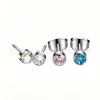 Aretes de Acero de Titanio con Piedra de Nacimiento y Cierre de Mariposa Incrustada con Diamantes de Colores, Juego de Tornillos para Hélice Ósea del Oído Rectos Integrados Venta al por Mayor