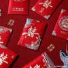 Mini sobres rojos para recepción de boda, sobres rojos de tamaño pequeño con la palabra "felicidad" para boda, sobres rojos para boda, sobres rojos para bloquear la puerta, suministros de boda al por mayor
