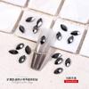 Negro de Fondo Plano Forma Irregular Mineral de Diamante Gota de Agua Negra Corazón de Mariposa Cristal K9 Decoraciones para Uñas Diamante al por Mayor Adornos de Diamante Cristal