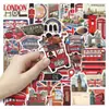 56 Pegatinas Retro Culturales y Creativas de Monumentos de Londres Periféricos de Viaje Manual de Bricolaje Pegatinas Decorativas Impermeables de PVC para Cuaderno