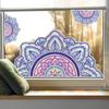 XC6002 Flor de Mandala Colorida ao Sol Decoração de Janela de Casa Adesivo Eletrostático para Vidro PVC