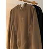 Marca de moda americana hiphop retro suéter con capucha de color liso diseño de sentido commuter para hombre nicho cremallera con hebilla metálica top