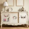 Pegatinas sencillas, coloridas y de estilo fresco con plantas verdes, hojas, flores y pájaros, diseñadas para decorar armarios, espejos y otros muebles del hogar.. Autoadhesivo