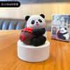 Figura de Panda Estilo Talla en Madera de Resina Original, Muñeco de Panda Creativo y Exquisito, Adorno Popular de Resina para Escritorio