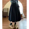 Saia Midi Floral Retro de Cintura Alta Cor Café para Mulheres, Novo Estilo Verão 2026, Casual Solta Emagrecedora Linha A de Comprimento Médio