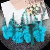 Aproximadamente 50 Piezas de Puntas de Plumas Azules y Blancas para Manualidades, Decoraciones de Plumas de Pollo Coloridas, Accesorios para el Cabello, Materiales Hechos a Mano para Atrapasueños, Directo del Fabricante
