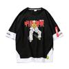 Camiseta de regreso a la guerra con hechizo, palo polígono, Youren Fu Hei Hui, cinco iluminaciones, vista de dos caras, Nuo Dog Roll Spine, animación, falso, de dos piezas, manga corta
