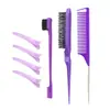 Amazon Set de Peines para Peluquería Cepillo para Levantar el Cabello Cepillo de Doble Cara para Bordes Peine de Cola de Ratón Peine de Cola Puntiaguda con Juego de Pasadores