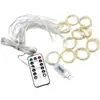 Luzes de Corda de Fio de Cobre LED para Cortina Transfronteiriças com Ganchos 3*3 Metros USB Controle Remoto Luzes de Cortina Decoração de Feriado de Natal Luzes de Fada