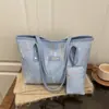 Bolsa de Hombro para Estudiante 2026 Nuevo Estilo para Mujer, Bolso de Hombro Único, Rayas, Gran Capacidad, Bolso Tote Casual para Viaje