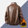 Nueva Chaqueta Forrada de Polar Otoño e Invierno para Hombre, Chaqueta de Cuero, Estilo Popular Sin Lavado, Chaqueta de Motociclista, Chaqueta de Carreras, Abrigo de Cuero PU para Hombre, Comercio Exterior Transfronterizo