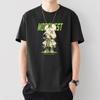 Camiseta de manga curta estampada masculina verão juvenil na moda para todos os jogos solto em torno do pescoço respirável para estudantes