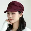 Boina plisada estilo japonés estilo Yamamoto Gorra pico de pato para mujer, Primavera y Otoño, Sombrero ecuestre adelgazante, Gorra de béisbol octogonal retro