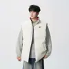 Chaleco de Algodón con Cuello Alto y Costuras a Cuadros Americano Nasa para Hombre, Chaleco de Terciopelo Grueso sin Mangas para Invierno, Chaqueta de Algodón