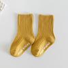 Calcetines de bebé antideslizantes dispensadores de primavera y otoño, calcetines para niños de color sólido español de doble aguja, calcetines para recién nacido con rayas verticales