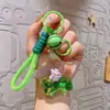 Figura Creativa de Gato de la Fortuna de Acrílico Llavero de Botella con Arena Líquida con Colgante de Estrella de Cinco Puntas Flotante