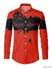 Camisa de Manga Larga para Hombre con Estampado 3D de Halloween Primavera y Otoño Nuevo Patrón de Cabeza de Calabaza Moda Fiesta Top Holgado