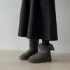 Zapatos de algodón otoño e invierno botas de caña alta versátiles cálidos botines elegantes peludos 2026 nuevos de nieve con forro de felpa engrosado para mujer