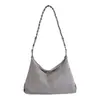 Bolsa de Ombro Hobo de Camurça Melanóide de Grande Capacidade Retro Outono/Inverno de Luxo Leve de Nicho