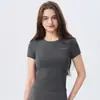 AMI MEDEA Ropa Deportiva Manga Corta Ajustada Running Sin Costuras Traje de Fitness Camiseta Corta Color Sólido Traje de Yoga Top para Mujer