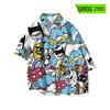 2023 nueva camisa de flores con patrón de monstruito AliExpress Amazon venta caliente ocio moda callejera talla europea camisa para hombre y mujer