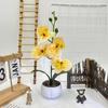 Planta en maceta de Phalaenopsis artificial transfronteriza con flores Decoración de escritorio Flor falsa de plástico Bonsái Fotografía Adornos para maceta Cabeza de flor