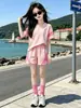 Traje Deportivo de Secado Rápido para Niñas Verano 2026 Nuevo Atuendo de Verano Elegante para Niños Mayores, Conjunto de Dos Piezas con Pantalones Cortos de Manga Corta